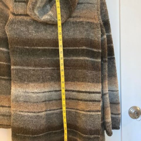 MICHAEL Michael Kors Striped Hooded Poncho Style Cardigan Women's M - Picture 6 of 7